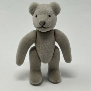 Cubbies Teddy Bear 1990s Flocked Posable Jointed Fuzzy Dollhouse Diorama Mini